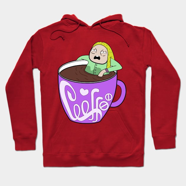 Take a dip in a cup of coffee Hoodie by Mafi